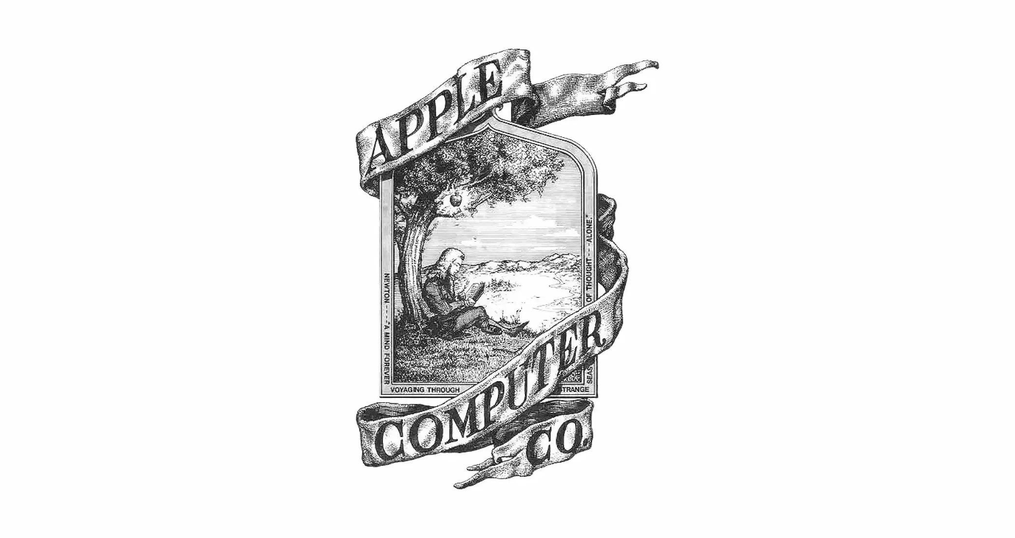 Apple logo designed by co-founder Ronald Wayne