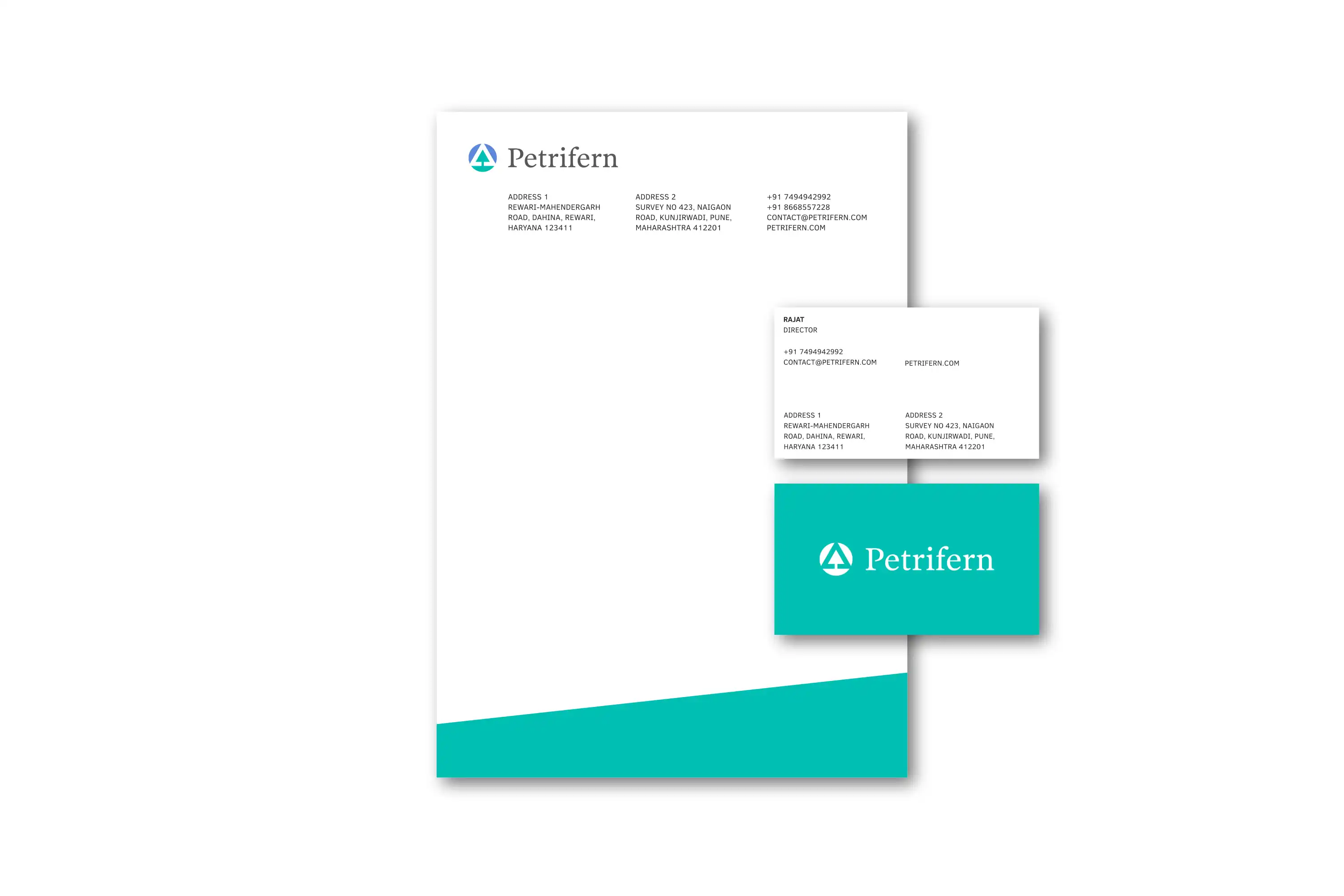 Petrifern Letterhead and Business Card